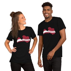 Unisex T-krekls ar īsām piedurknēm – LATVIA