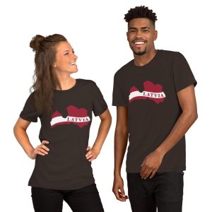 Unisex T-krekls ar īsām piedurknēm – LATVIA