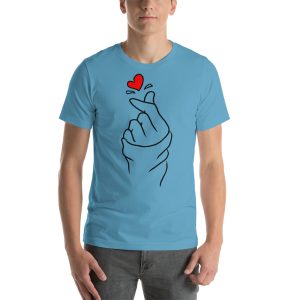 Korean Hand Finger Unisex T-krekls ar īsām piedurknēm